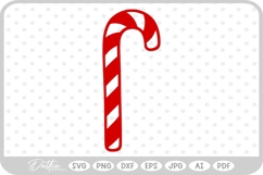 Candy Cane Christmas Gift Bow Food SVG PNG DXF Product Image 1