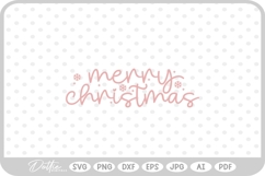 Merry Christmas Script Text Snowflake SVG PNG DXF Product Image 1