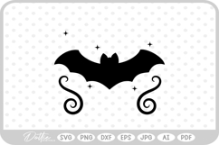 Bat Swirls Halloween Spooky Season Autumn SVG PNG DXF Product Image 1