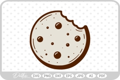 Cookie Chocolate Chip Food Baking Biscuit Santa SVG PNG DXF Product Image 1