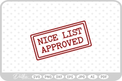 Nice List Approved Christmas Santa Gift Sticker Stamp SVG Product Image 1