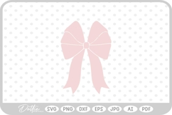 Pink Ribbon Bow Hair Girl Tied Knot SVG PNG DXF Product Image 1