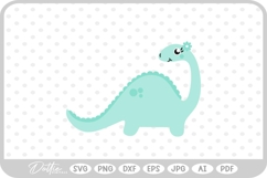 Cute Girly Dinosaur Pretty SVG PNG DXF Product Image 1