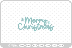Merry Christmas Script Text Snowflake SVG PNG DXF Product Image 1