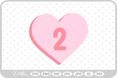 Candy Heart Shape Number 2 Two SVG PNG DXF Product Image 1