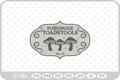 Poisonous Mushroom Potion Bottle Label Halloween SVG Product Image 1