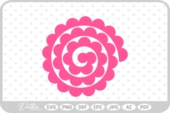 Rolled Paper Flower Template SVG PNG DXF Product Image 1