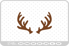 Reindeer Buck Stag Deer Antler Christmas Santa SVG PNG DXF Product Image 1