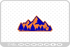 Trees and Mountains Landscape SVG PNG DXF Product Image 1