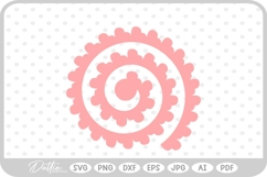 Rolled Flower Template SVG PNG DXF Product Image 1