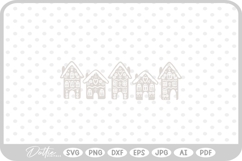 Gingerbread House Christmas Winter Festive SVG PNG DXF Product Image 1