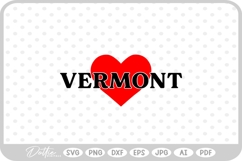 Vermont Heart USA State America SVG PNG DXF Product Image 1