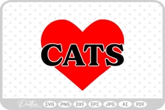 Love Cats Pets Heart Animals SVG PNG DXF Product Image 1