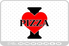 I Love Pizza Food Drink SVG PNG DXF Product Image 1