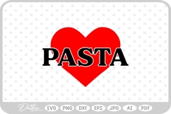 Love Pasta Quote Heart SVG PNG DXF Product Image 1