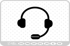 Headset Headphones Music Ear SVG PNG DXF Product Image 1