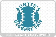 Baseball Aunties Biggest Fan SVG PNG DXF Product Image 1