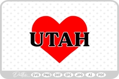Utah Heart USA State America SVG PNG DXF Product Image 1