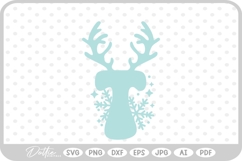 T Festive Christmas Alphabet Letter Antler Santa SVG PNG DXF Product Image 1
