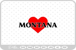 Montana Heart USA State America SVG PNG DXF Product Image 1