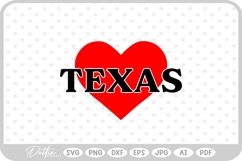 Texas Heart USA State America SVG PNG DXF Product Image 1