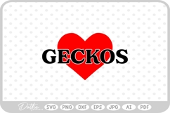 Love Geckos Pets Heart Animals SVG PNG DXF Product Image 1