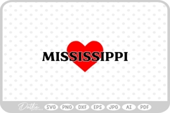 Mississippi Heart USA State America SVG PNG DXF Product Image 1