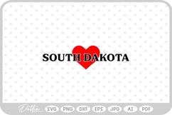 South Dakota Heart USA State America SVG PNG DXF Product Image 1