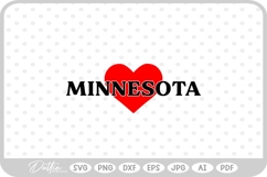 Minnesota Heart USA State America SVG PNG DXF Product Image 1