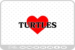 Love Turtles Pets Heart Animals SVG PNG DXF Product Image 1