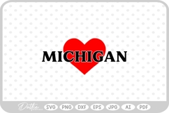 Michigan Heart USA State America SVG PNG DXF Product Image 1