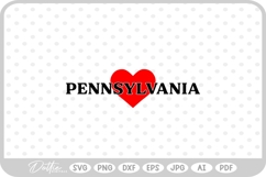Pennsylvania Heart USA State America SVG PNG DXF Product Image 1