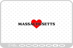 Massachusetts Heart USA State America SVG PNG DXF Product Image 1