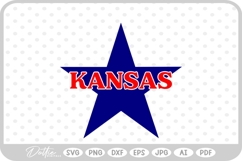 Kansas Star USA State America SVG PNG DXF Product Image 1