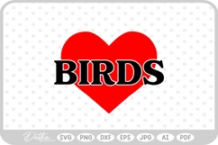 Love Birds Pets Heart Animals SVG PNG DXF Product Image 1