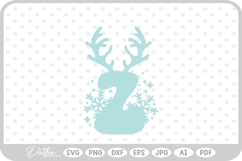 Z Festive Christmas Alphabet Letter Antler Santa SVG PNG DXF Product Image 1