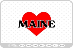 Maine Heart USA State America SVG PNG DXF Product Image 1