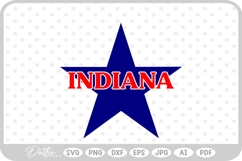 Indiana Star USA State America SVG PNG DXF Product Image 1