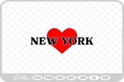 New York Heart USA State America SVG PNG DXF Product Image 1