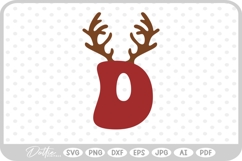 D Festive Christmas Alphabet Letter Antler Santa SVG PNG DXF Product Image 1