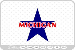 Michigan Star USA State America SVG PNG DXF Product Image 1