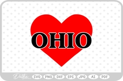 Ohio Heart USA State America SVG PNG DXF Product Image 1