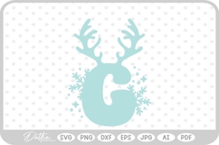 G Festive Christmas Alphabet Letter Antler Santa SVG PNG DXF Product Image 1