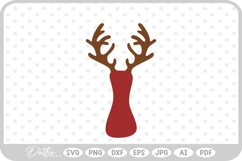 I Festive Christmas Alphabet Letter Antler Santa SVG PNG DXF Product Image 1