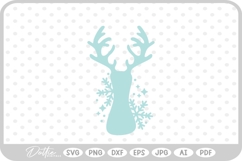 I Festive Christmas Alphabet Letter Antler Santa SVG PNG DXF Product Image 1