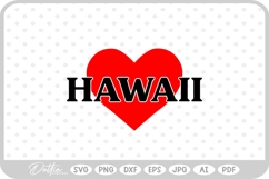 Hawaii Heart USA State America SVG PNG DXF Product Image 1