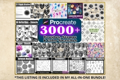 Elegant Procreate stamp brush set for digital artists, hand-drawn stamp brushes perfect for tattoo designs, wedding invites, digital illustrations. Easy to use stamps for Procreate to create stunning art with one tap