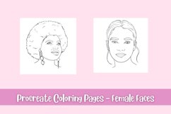 Female Faces Procreate Coloring Pages Product Image 2