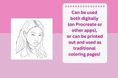 Female Faces Procreate Coloring Pages Product Image 9