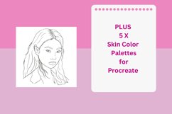 Female Faces Procreate Coloring Pages Product Image 3